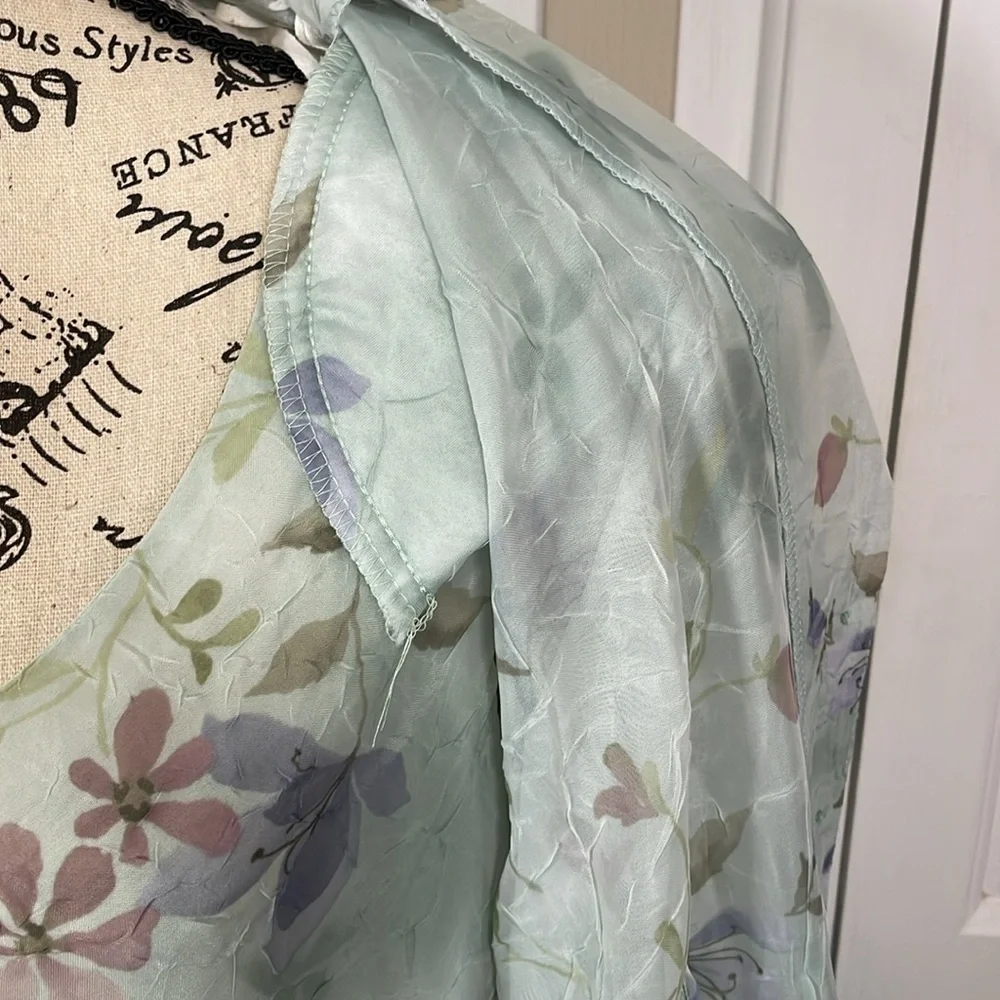 R & M Richards Mint Green Floral Maxi Dress and Jacket Set